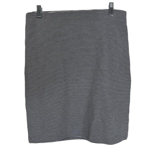 Premise Black White Striped Pencil Skirt Women's Size M Cotton Blend Workwear - Picture 2 of 12